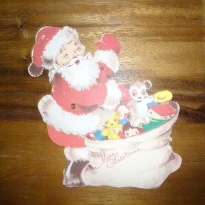 Cards ~ Christmas card Interactive Santa with bag of toys
