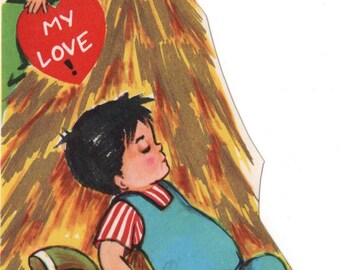 Cards ~ Vintage Valentine Card - Little Boy Blue 1960's