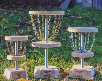 disc golf trophy competition trophy wooden cup burned wood etsy