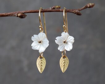 Dainty blossom earrings, dangle earrings, earrings dangle, dangle and drop earrings, dainty earrings, flower earrings, gift for her