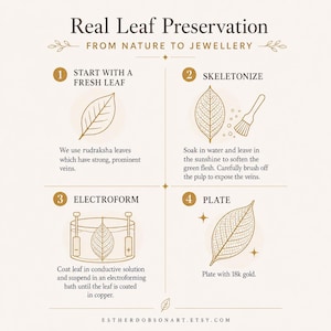 18K Gold Dipped Real Leaf Earrings with Hypoallergenic Hooks image 7