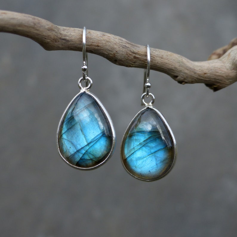 Labradorite earrings silver, gemstone earrings, labradorite earrings dangle, gemstone earrings, boho earrings, drop earrings, jewellery gift image 1