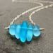 Sea glass necklace, sterling silver, turquoise blue, cultured sea glass jewelry, beach glass, something blue, natural jewelry, gift for her 