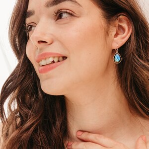 Labradorite earrings silver, gemstone earrings, labradorite earrings dangle, gemstone earrings, boho earrings, drop earrings, jewellery gift afbeelding 2