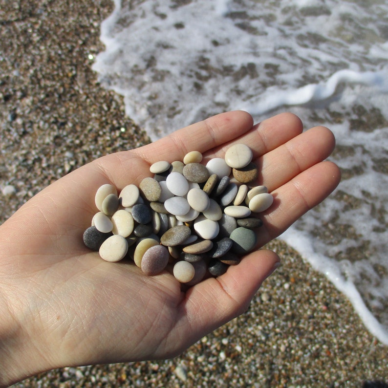 Beach stone earrings, sterling silver, gold, natural stone jewelry, beach pebble earrings, cairn earrings, boho jewelry, nature jewelry image 3