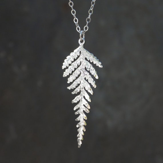 Silver Fern Necklace, Silver Necklace, Forest Jewelry