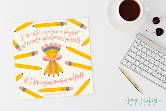 Bouquet Of Newly Sharpened Pencils You Ve Got Mail Quote Etsy
