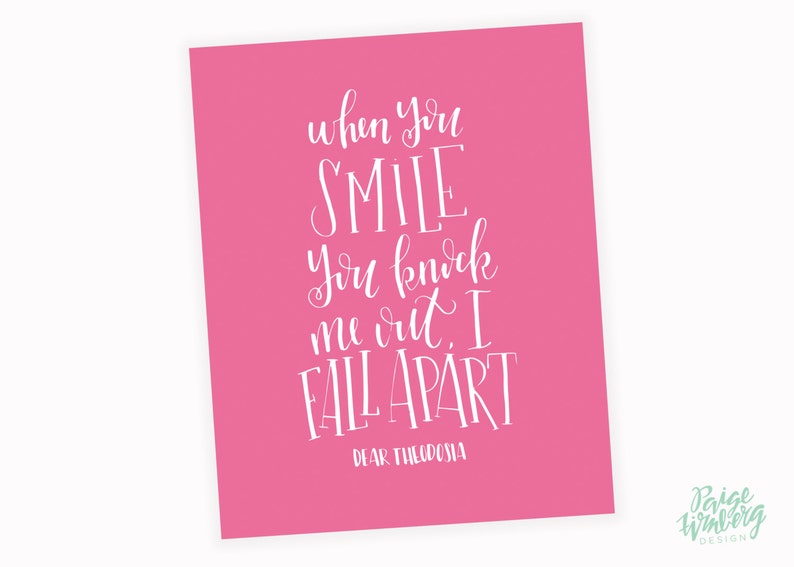 When You Smile You Knock Me Out I Fall Apart Hamilton Etsy