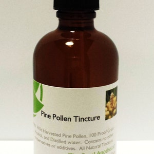 Pine Pollen Tincture Wild Harvested From USA Large 4 oz Botte