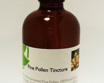 Pine Pollen Tincture Wild Harvested From USA Large 4 oz Botte