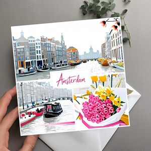 Cartão postal com vista de Amsterdã - AI & Arte Digital