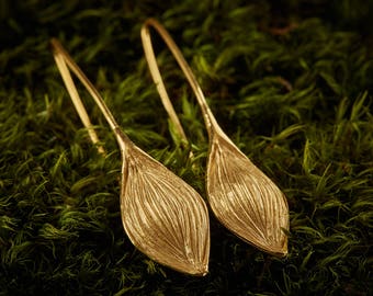 Eleganti orecchini di oro donna floreale unico donaldtrieste argento dorato