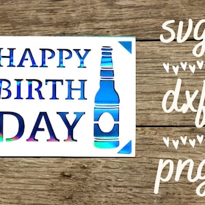 Birthday svg card. Digital file compatible with cricut and silhouette machines