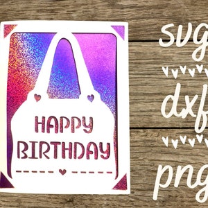 Happy Birthday digital svg card. Digital file compatible with cricut and silhouette machines