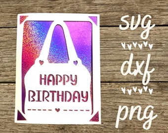 Happy Birthday digital svg card. Digital file compatible with cricut and silhouette machines