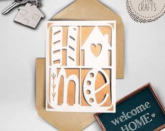 Home svg card,Digital file compatible with cricut and silhouette cutting machines