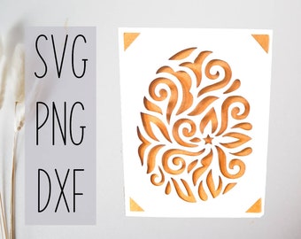 Svg Easter egg card. Digital file compatible with cricut and silhouette cutting machines