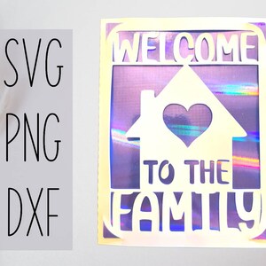 Willkommen in der Familie digitale svg-Karte. Digitale Datei kompatibel mit Cricut- und Silhouette-Maschinen