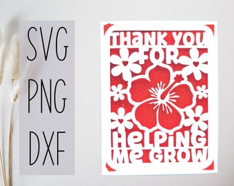 Merci de m’avoir aidé à développer la carte svg pour l’appréciation de l’enseignant. Fichier numérique compatible avec les machines de découpe de cricut et de silhouette