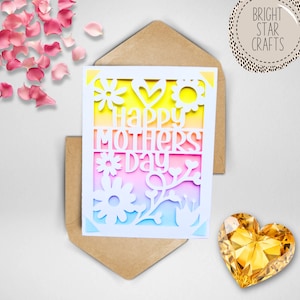 Svg Mothers day card. Digital file compatible with cricut and silhouette machines