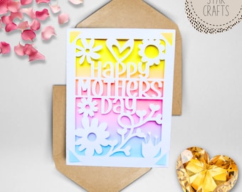Svg Mothers day card. Digital file compatible with cricut and silhouette machines