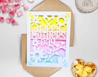 Svg Mothers day card. Digital file compatible with cricut and silhouette machines