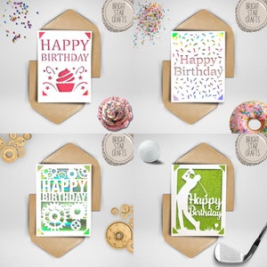 Svg birthday cards bundle Svg Card Birthday card SVG Svg Card bundle Cricut cards Joy Ready cards image 2