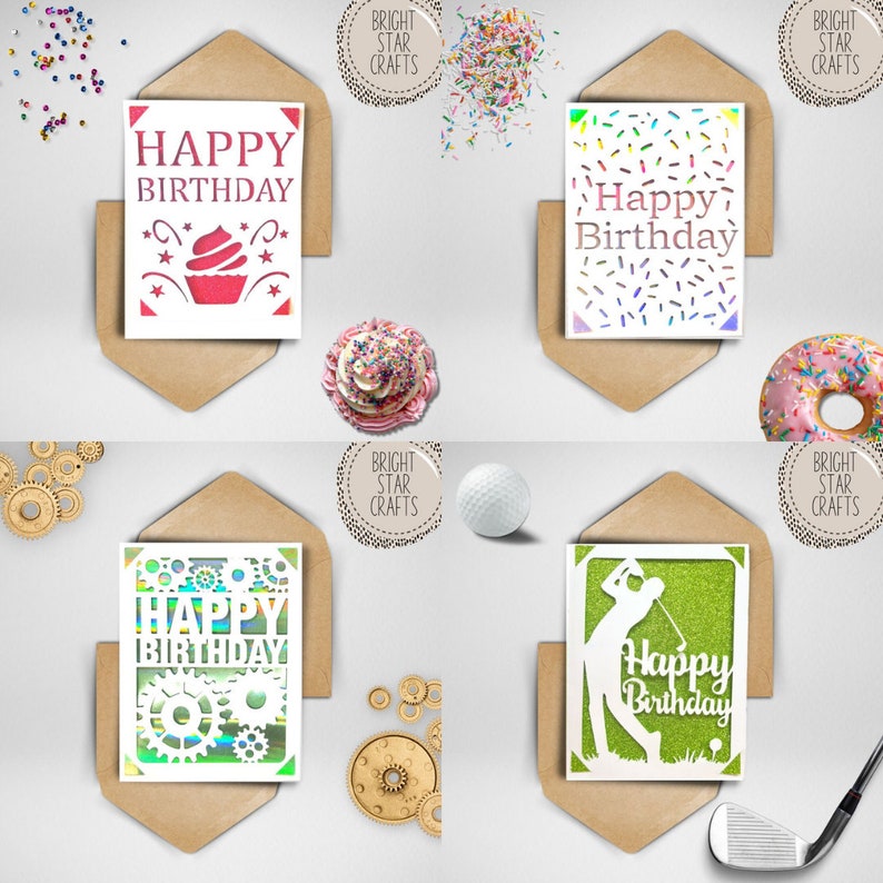 Svg birthday cards bundle Svg Card Birthday card SVG Svg Card bundle Cricut cards Joy Ready cards image 2