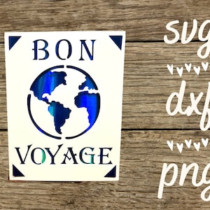 Vreugde klaar - 4,25 x 5. 5 inch Kaart Bon Voyage. Digitaal bestand compatibel met cricut- en silhouetmachines