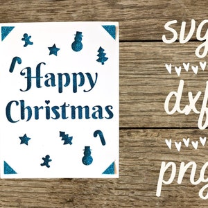 Listo para la alegría - 4.25 x 5. Tarjeta de 5 pulgadas Confeti feliz navidad. Archivo digital compatible con máquinas cricut y silhouette