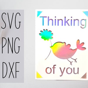 En pensant à votre carte svg. Fichier numérique compatible avec les machines à cricut et à silhouette