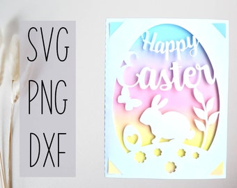 Svg Easter card. Digital file compatible with cricut and silhouette machines