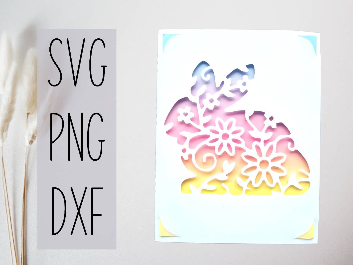 Easter Rabbit Swirl Svg Card. Digital File Compatible With Cricut and ...