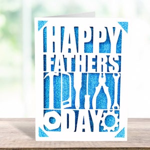 Father's day svg card - tools. Digital file compatible with silhouette cameo machines