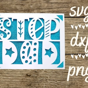 Stiefvader svg kaart. Digitaal bestand compatibel met cricut- en silhouetmachines