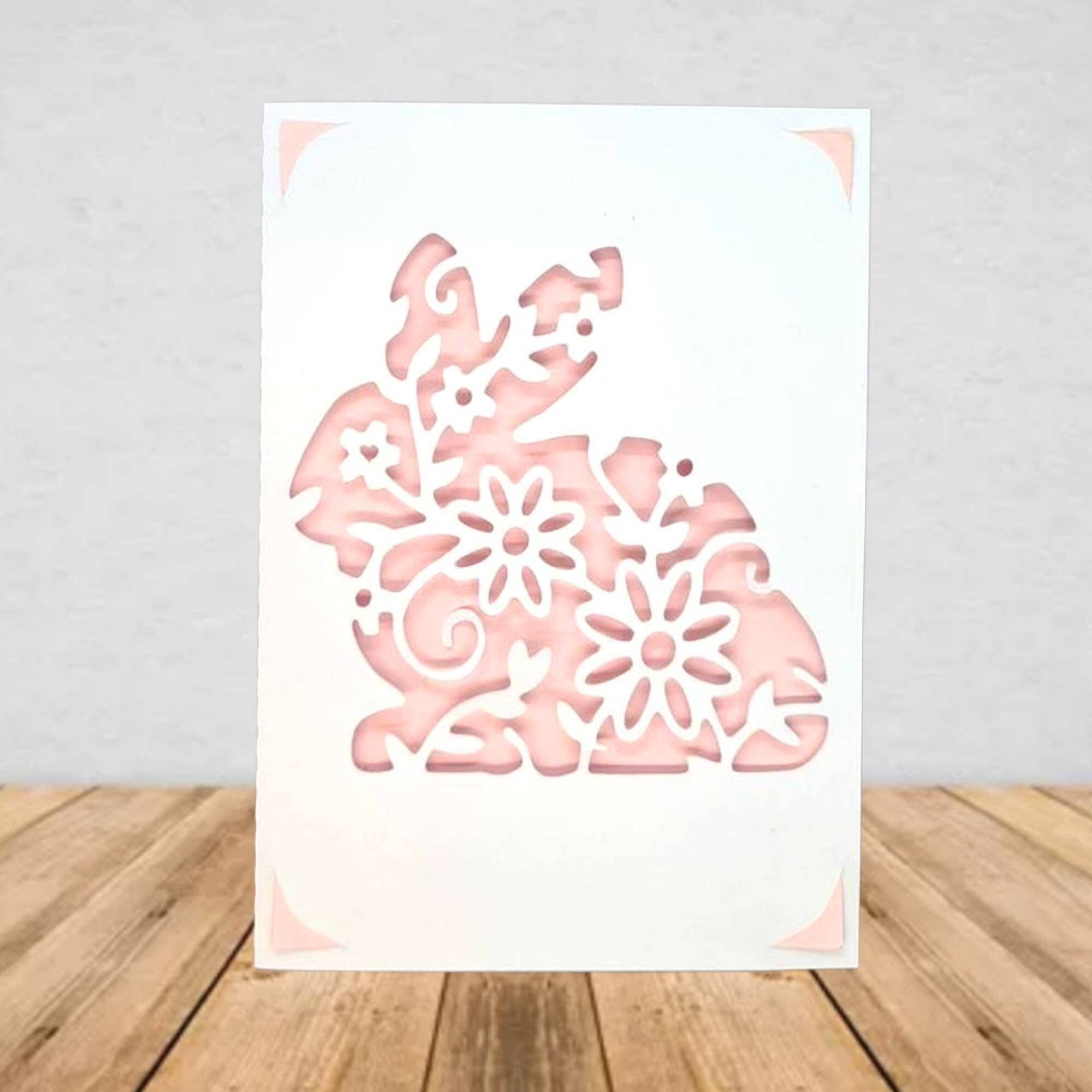 Easter Rabbit Swirl Svg Card. Digital File Compatible With Cricut and ...