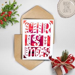 Frohe Weihnachten digitale svg Karte. Digitale Datei, die mit Cricut- und Silhouette-Maschinen kompatibel ist