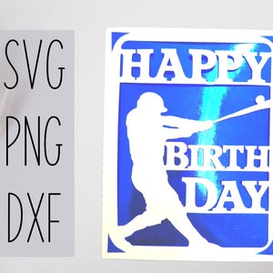 Buon compleanno baseball. File digitale compatibile con macchine cricut e silhouette