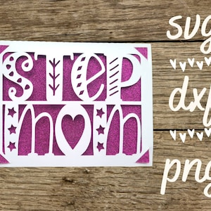 Stiefmoeder svg kaart . Digitaal bestand compatibel met cricut- en silhouetmachines
