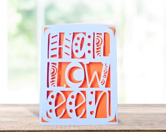 Halloween svg card . Digital file compatible with cricut and silhouette machines