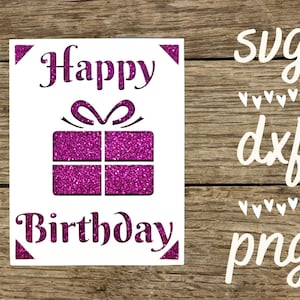 Listo para la alegría - 4.25 x 5. Tarjeta de 5 pulgadas Regalo de feliz cumpleaños. Archivo digital compatible con máquinas cricut y silhouette