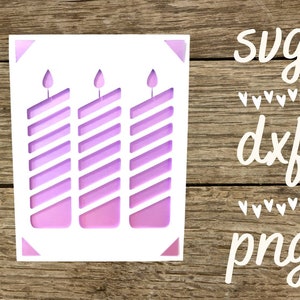 Candles svg card. Digital file compatible with cricut and silhouette machines