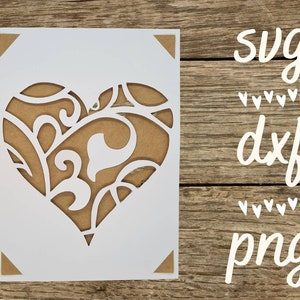 Karta Svg heart swirl. Plik cyfrowy kompatybilny z maszynami do cięcia Cricut i Silhouette