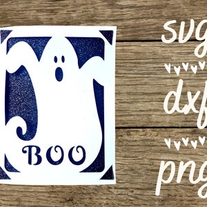 Joy ready - 4.25 x 5. 5 inch Card Ghost Boo . Digital file compatible with cricut and silhouette machines