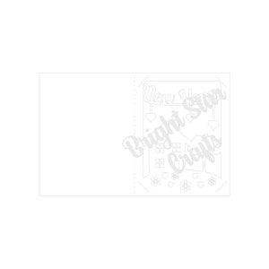 Pode incluir: Um design imprim&iacute;vel em preto e branco para um cart&atilde;o pop-up com uma casa com uma faixa que diz "Nova casa". O design &eacute; da Bright Star Crafts.