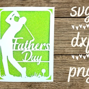 Tarjeta svg de golf del día del padre. Archivo digital compatible con máquinas cricut y silueta.