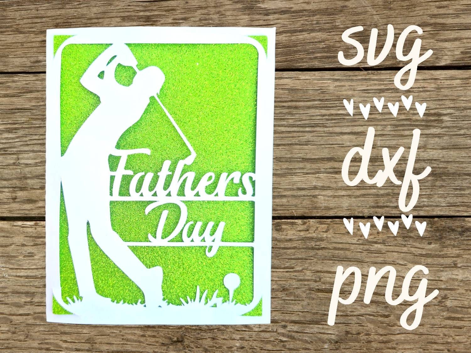 Fathers day golf svg card. Digital file compatible with cricut and silhouette machines