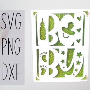 Carte svg bébé. Fichier numérique compatible avec les machines Cricut et Silhouette