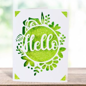 Bonjour carte svg. Fichier numérique compatible avec les machines de découpe cricut et silhouette