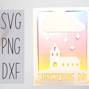 Carta svg digitale del giorno del battesimo. File digitale compatibile con macchine cricut e silhouette
